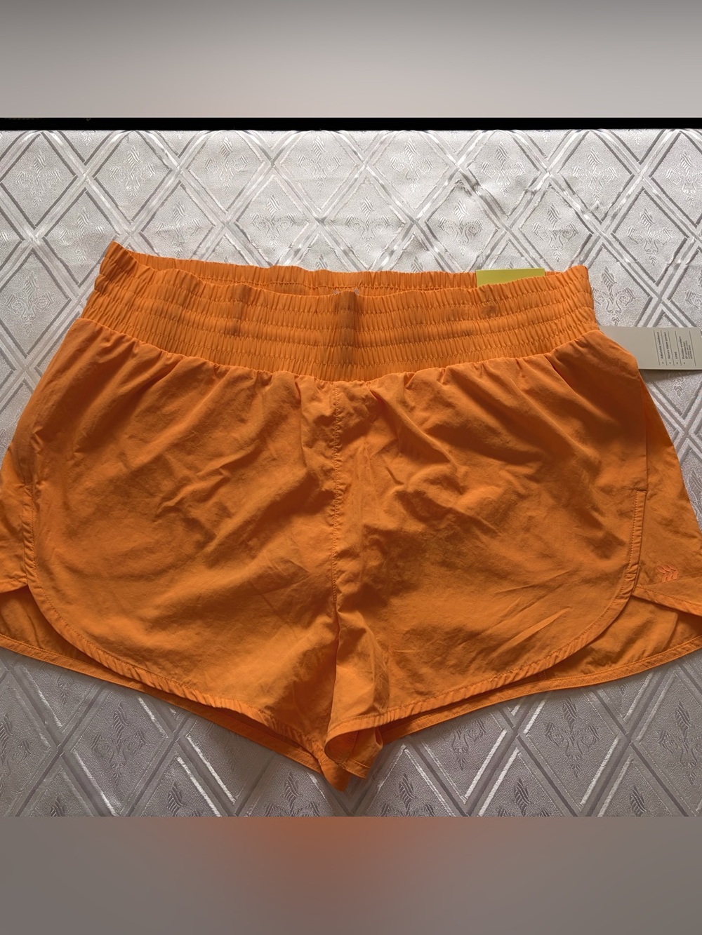 all in motion Orange Nylon Shorts with Smocked Waistband